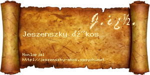 Jeszenszky Ákos névjegykártya